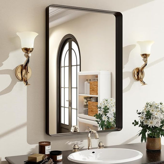 30"x22" Black Bathroom Mirror by EASLY
