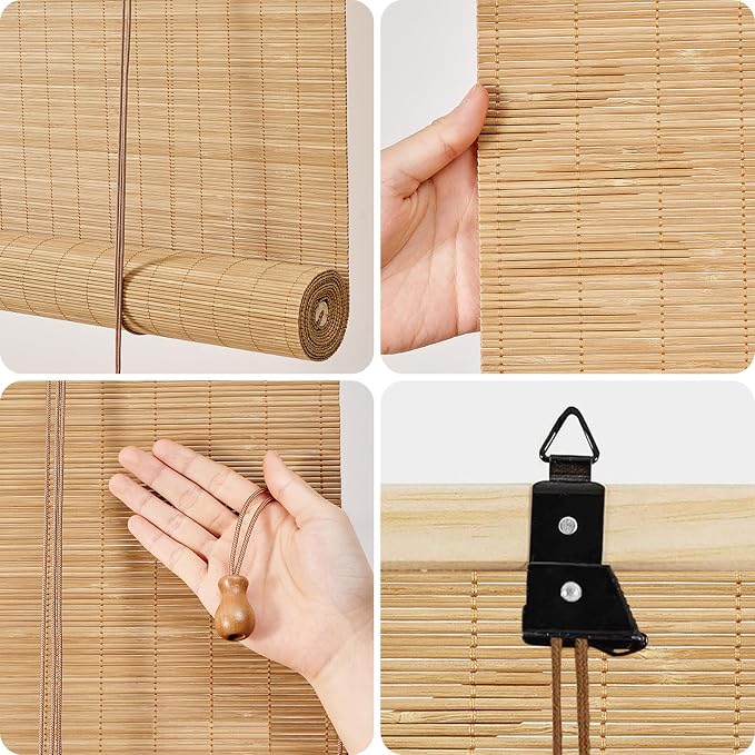 Bamboo Window Blinds, Roll Up Bamboo Blinds - Image 3