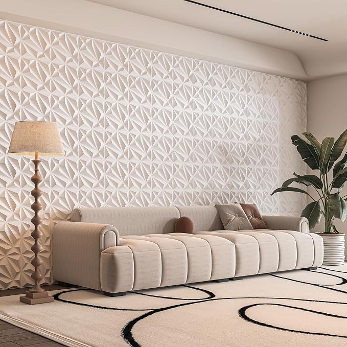 Art3d 33-Pack 3D Wall Panel for Interior Wall Décor, Diamond Textured PVC - Image 2