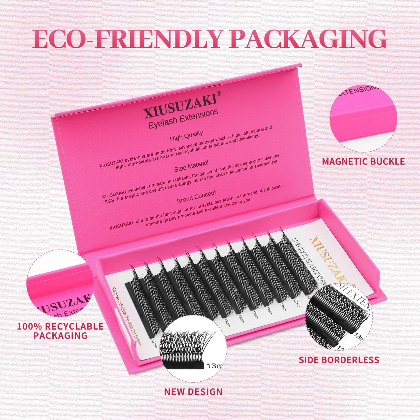 Lash Extensions Double Tips 4D Eyelash Extensions W Shape 0.07mm Thickness C Curl 11mm Premade Fans Easy Fan Volume Lashes Matte Black Crisscross(W-4D-Double Tips-0.07-C,11mm)