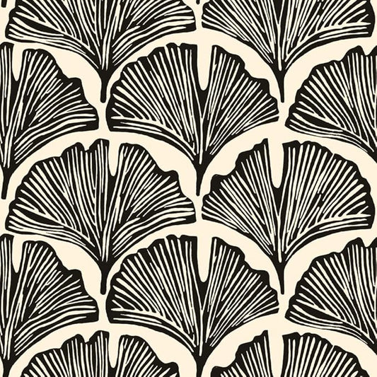 Tempaper x Novogratz Zebra Black Feather Palm Removable Peel and Stick Wallpaper by TempaperCo