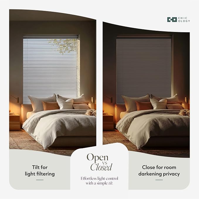 CHICOLOGY Cordless Mini Blinds for Indoor Windows, 35.25" W x 84" H, Light - Image 6