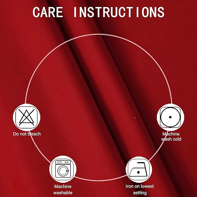LEMOMO Red Blackout Curtains/52 x 72 Inch/Set of 2 Panels Room Darkening - Image 4