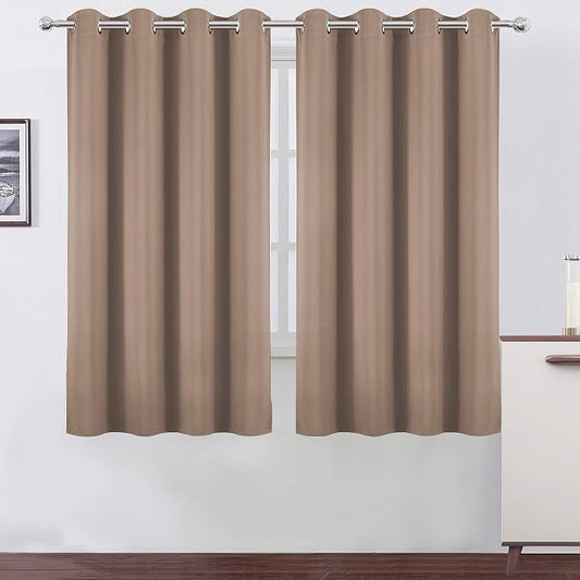 LEMOMO Cappuccino Blackout Curtains 66 x 63 Inch Length/Set of 2 Curtain by Lemomo
