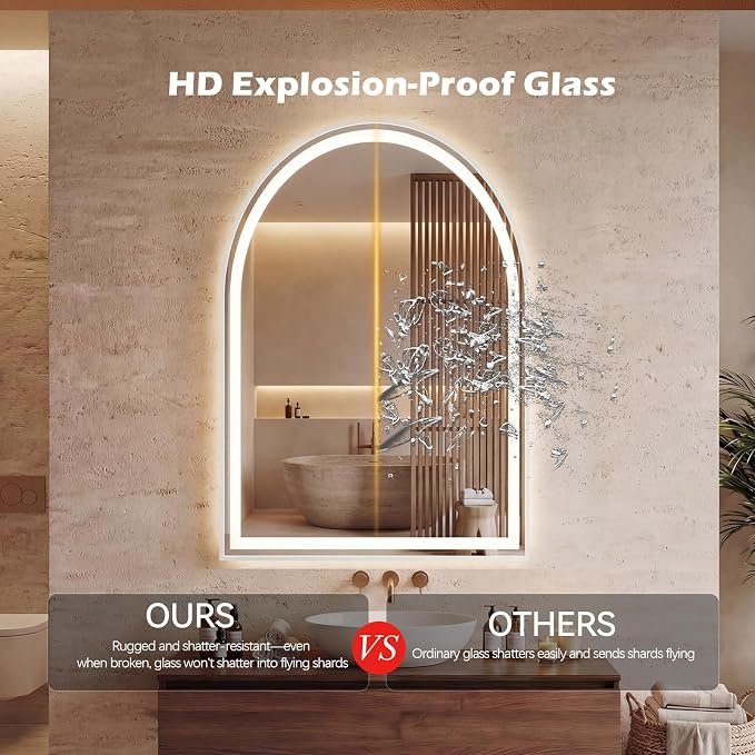 DUMOS 24"×32" LED Bathroom Mirror - Image 3