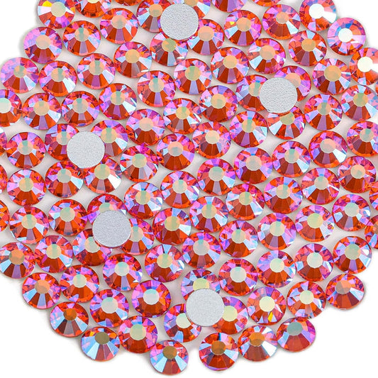 Beadsland 1440 Pieces Flat Back Crystal Rhinestones Round Gems,Hyacinth AB,SS6,1.9-2.1mm