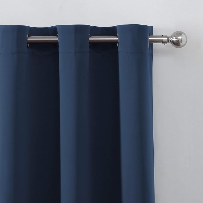 LEMOMO Blackout Curtains 42 x 84 inch/Navy Curtains Set of 2 Panels/Thermal - Image 6
