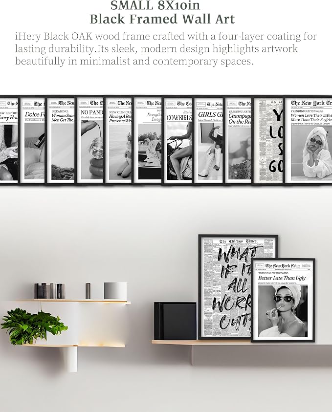iHery Premium Small 8x10in Natural Black OAK Wood Dolce Far Niente Framed Wall - Image 3