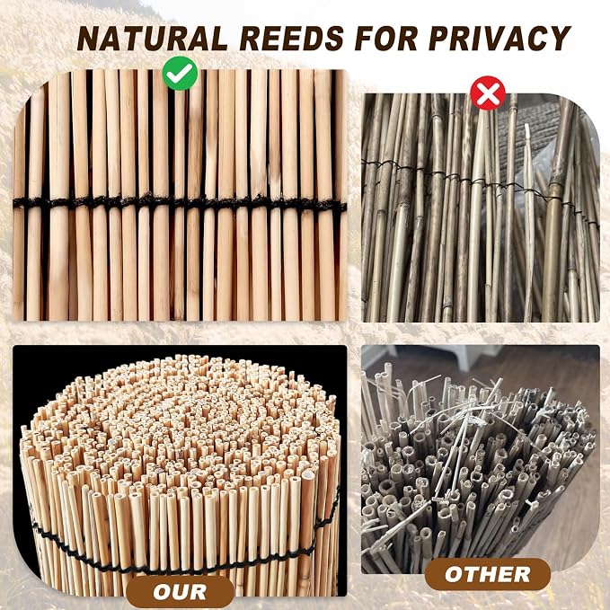 Bamboo Fencing–Handwoven, Bamboo wall Panel Outdoor Privacy Reed Screening - Image 7