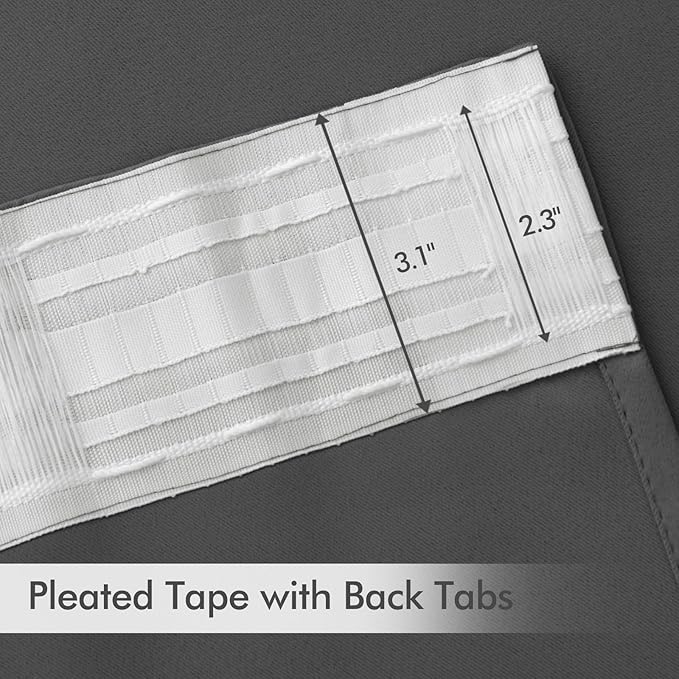 MIULEE Back Tab Grey Blackout Curtains 108 Inch Long 2 Panels Set - Image 4