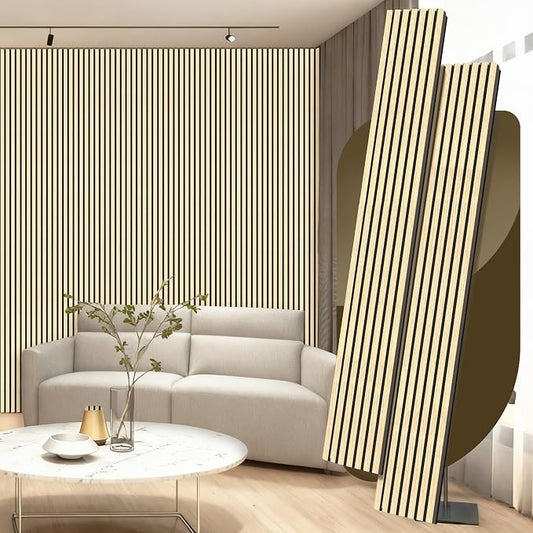2 Pack Wood Panels for Wall, 106.3" × 11" Wood Slat Acoustic Panels for Wall by Ritollo