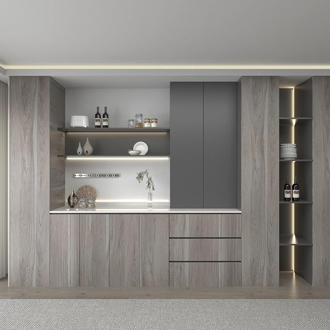 Light Wood Contact Paper for Cabinets Wood Grain Vinyl Wrap Grey Wood Wallpaper - Image 6