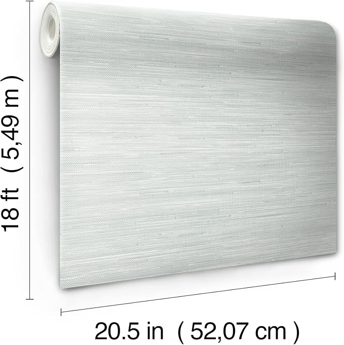 NuWallpaper x Social Social Whisper Blue Classic Faux Grasscloth Peel & Stick - Image 8