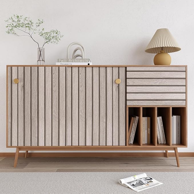 VEELIKE 15.7''x118'' Grey Wood Slats Wallpaper Peel and Stick Removable Wooden - Image 7