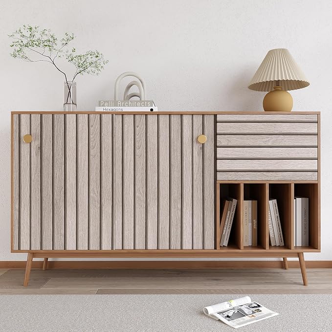 VEELIKE Rustic Grey Oak Wood Slat Wallpaper Peel and Stick Faux Wood Panel Wall - Image 7