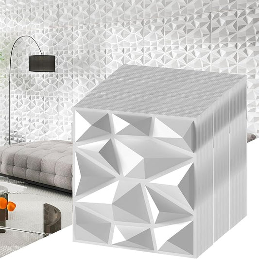 Giantex 100 Pack 3D Wall Panels, Lightweight Waterproof, DIY Cut & Paint by Giantex