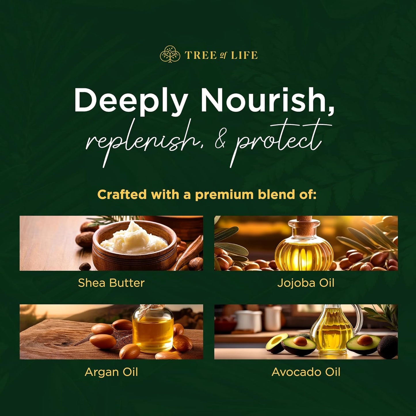 Tree of Life Vanilla Body Wash Gel - Moisturizing Shower Gel with Jojoba Oil and Shea Butter Hydrating Body Wash for Sensitive Skin and All Skin Types, 16.9 fl oz