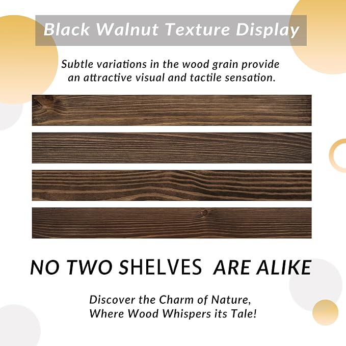 Floating Shelves 2 inch Thick for Wall Set of 2, 24 inch High-End Solid Wood - Image 7