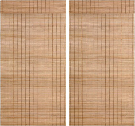 2 Pcs Cordless Bamboo Roman Shades by DoubleFill