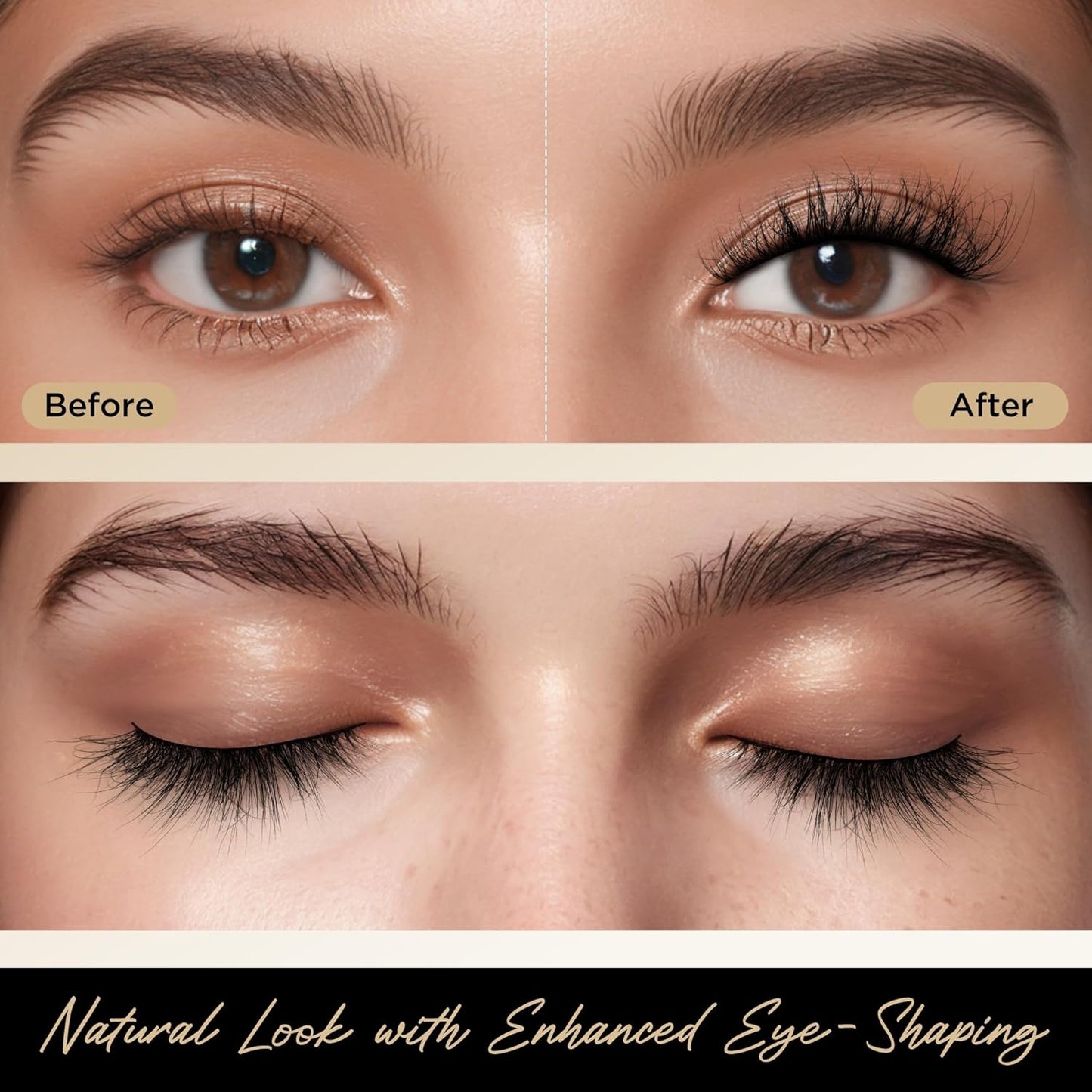 Lashes Mink Natural False Eyelashes - Bepholan Fake Eyelashes Natural Look 3-Pack Cat Eye Lashes Manga Eyelashes Fluffy,XMZ211