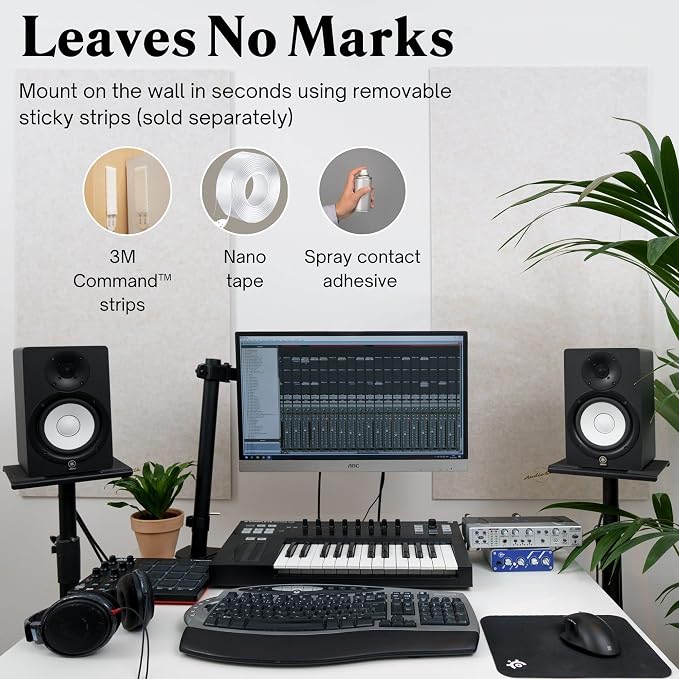 Acoustic Panels, 4 Pack ROOM KIT, Mid Grey - Image 2