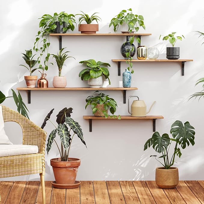 DINZI LVJ Long Wall Shelves, 31.5Inch Wall Mounted Shelves Set of 4, Extra - Image 2