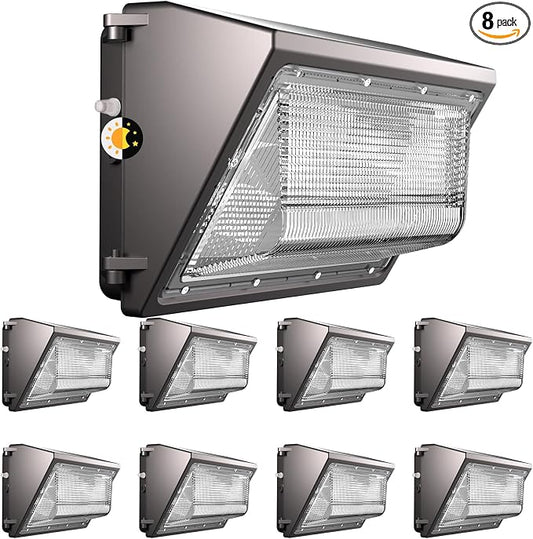 Lightdot 8Pack 120W LED Wall Pack Lights, 100-277v Dusk to Dawn by LightdotLighting