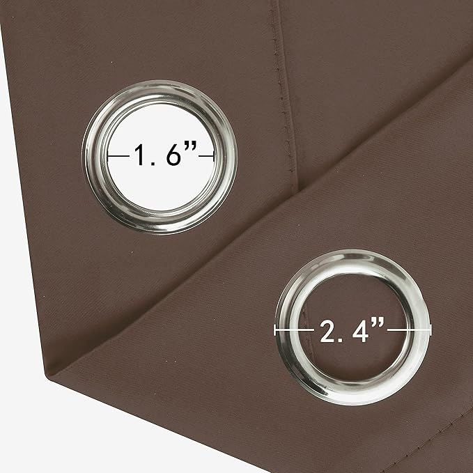LEMOMO Chocolate Brown Thermal Blackout Curtains/52 x 84 Inch/Set of 2 Panels - Image 5
