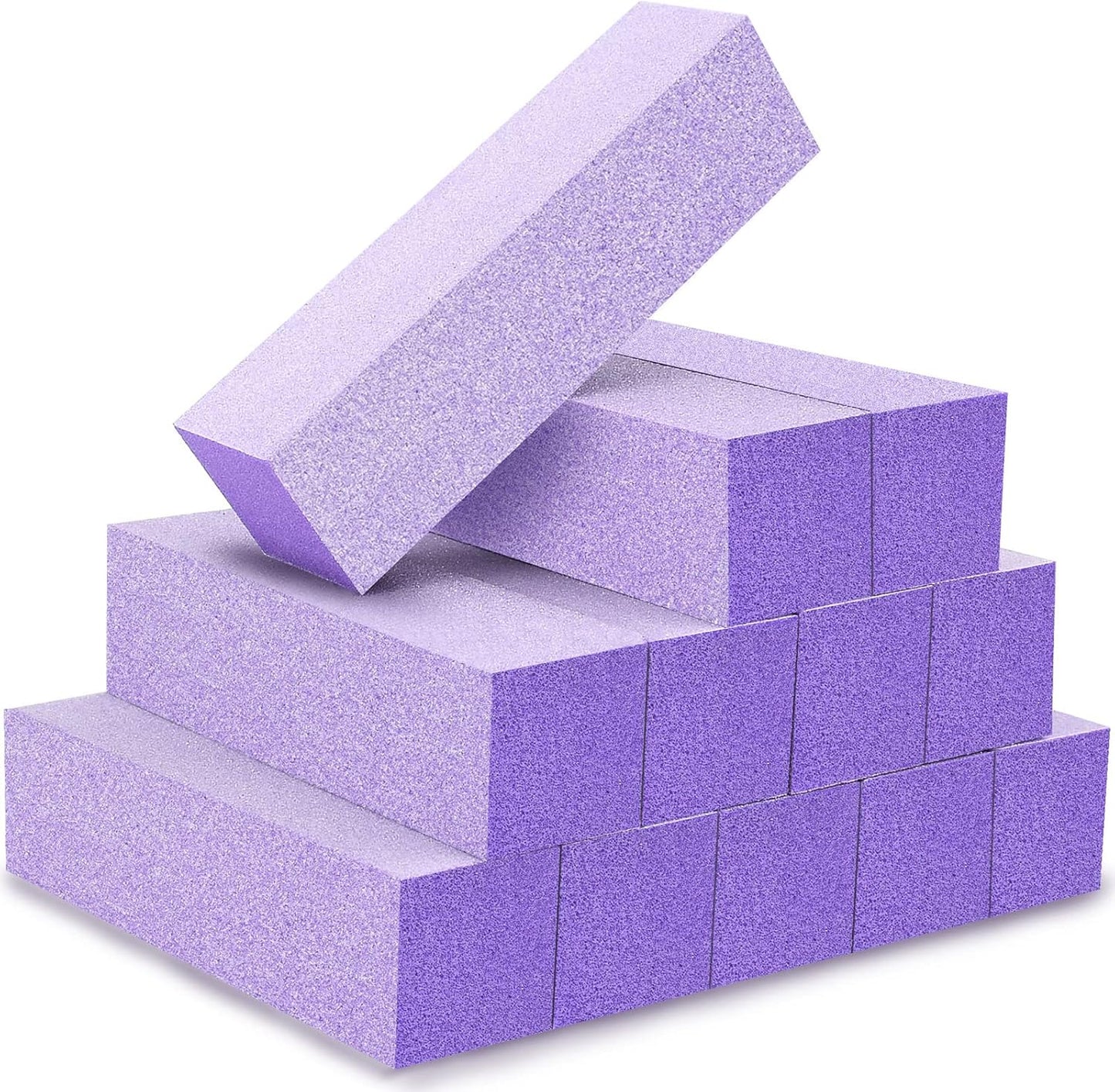 Maryton Nail Buffer Blocks, Professional 4 Way Buffing Block Files 100/180 Medium Grit for Natural and Acrylic Nails, 12 PCS