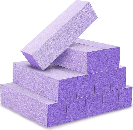 Maryton Nail Buffer Blocks, Professional 4 Way Buffing Block Files 100/180 Medium Grit for Natural and Acrylic Nails, 12 PCS
