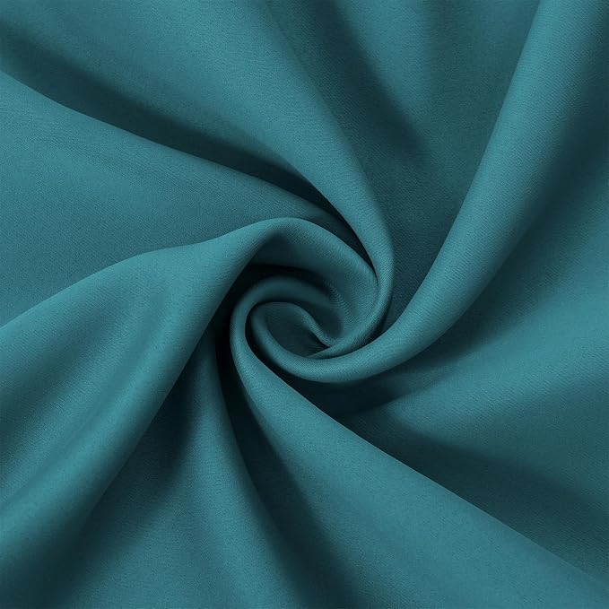 LEMOMO Sea Teal Thermal Blackout Curtains/52 x 84 Inch/Set of 2 Panels Room - Image 5