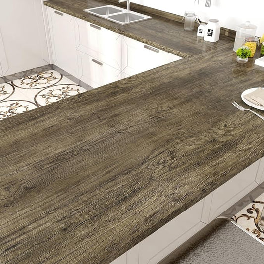 WESTICK Brown Wood Contact Paper Peel and Stick Countertops Waterproof Wood by WESTICK