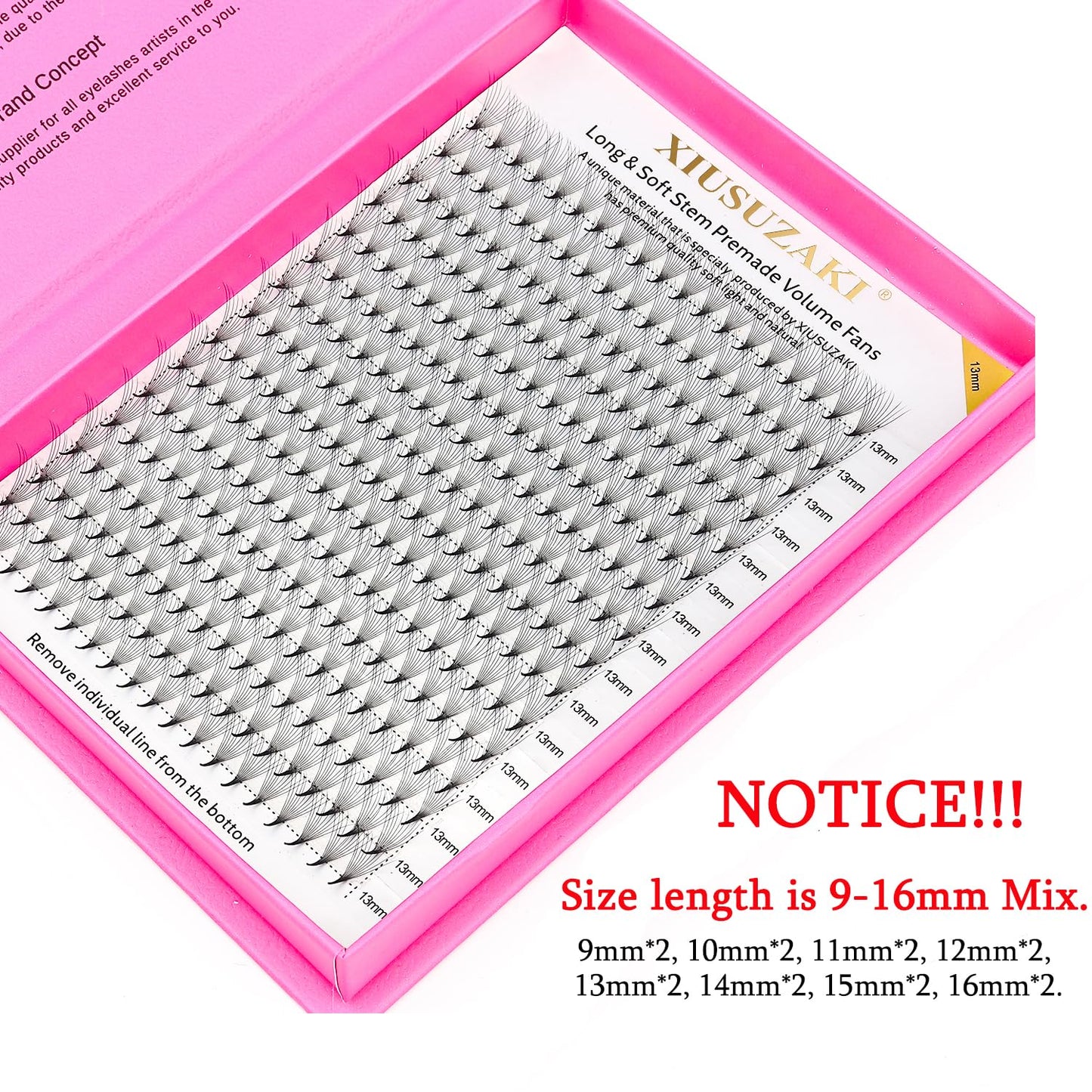 Premade Fans Eyelash Extensions 6D Volume Lash Extensions 0.07 Thickness Eyelash Extension D Curl Premade Lash Fans Mix 9-16mm Fluffy Soft Handmade Lash Fan Eyelashes(6D-0.07-D,9-16mm)