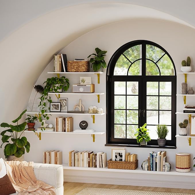 DINZI LVJ Long Wall Shelves, 47.3" Wall Mounted Shelves Set of 4, Large - Image 2