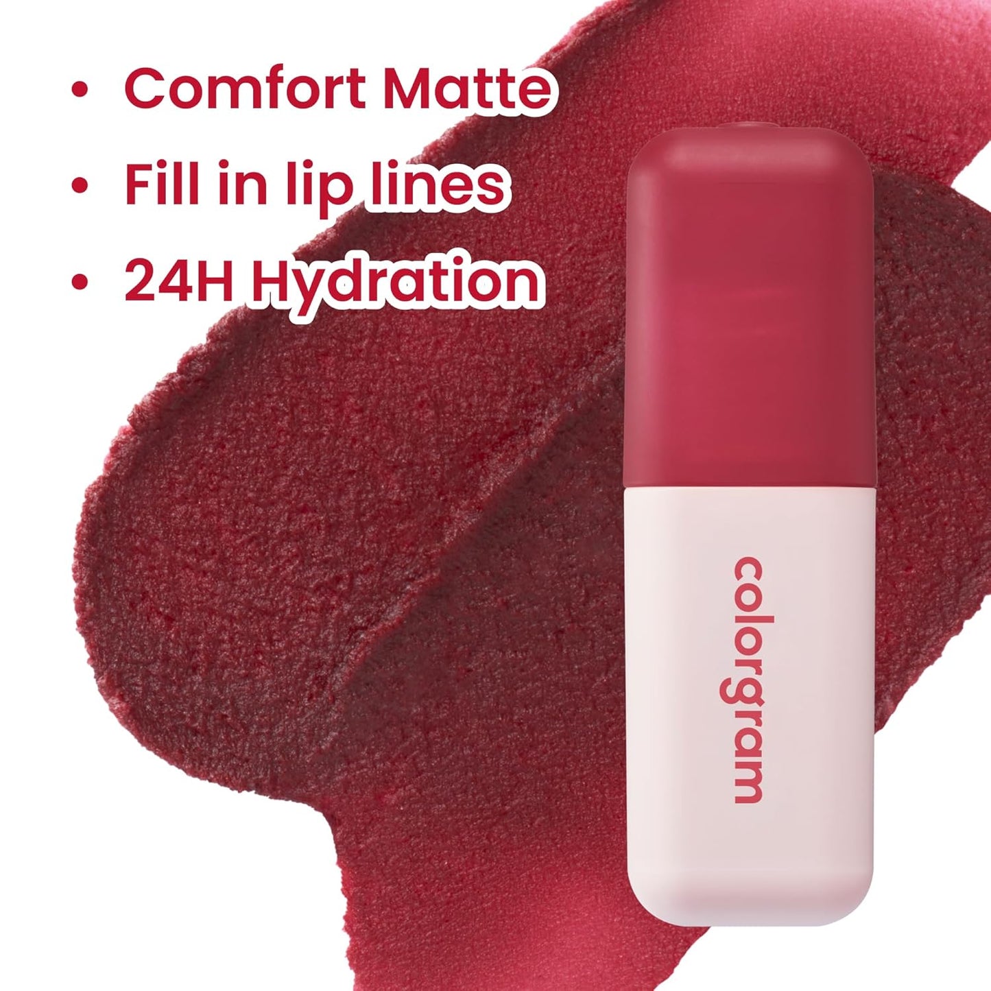 COLORGRAM NUDE BLUR TINT 18 AMAZING BERRY | Soft Velvet Matte Liquid Lipstick & Cheek Tint | Lightweight Blurring Tint for a Smooth & Airbrushed Finish | Long-Lasting & Non-Sticky Formula