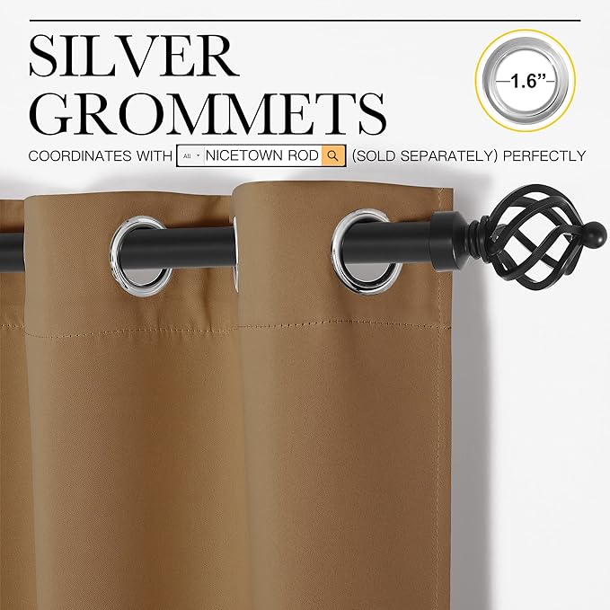 NICETOWN Sleek Blackout Curtains 45 inches Length - Image 3