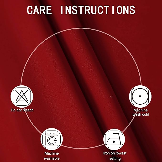 LEMOMO Red Blackout Curtains 42 x 63 Inch/Red Curtains Set of 2 Panels/Room - Image 4