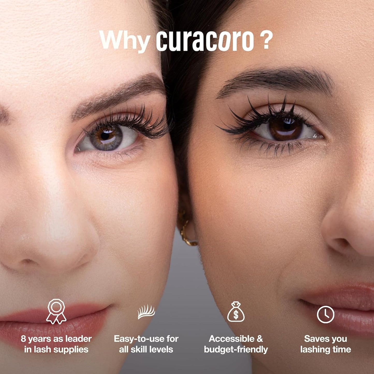 CURACORO Oil-Free Liquid Eyeliner for Eyelash Extensions, Ultra-Fine Felt Tip, Waterproof & Long-Lasting, Smudge-Proof Black Eyeliner