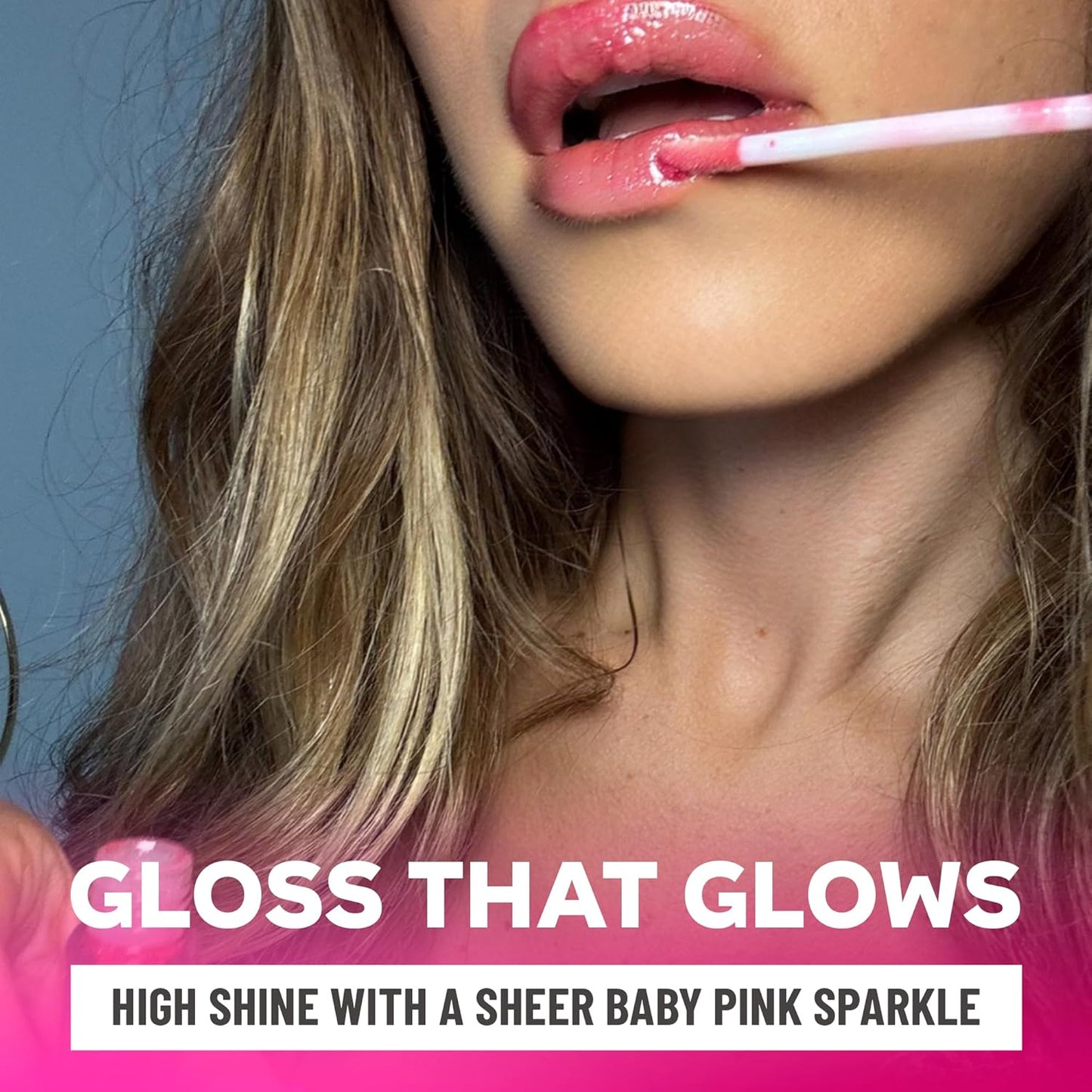 Pink Lip Gloss for Women – Infused with Vitamin E – Non-Sticky, Long Lasting, High Shine, Clean Formula – Pink Lipgloss, 1 Pack