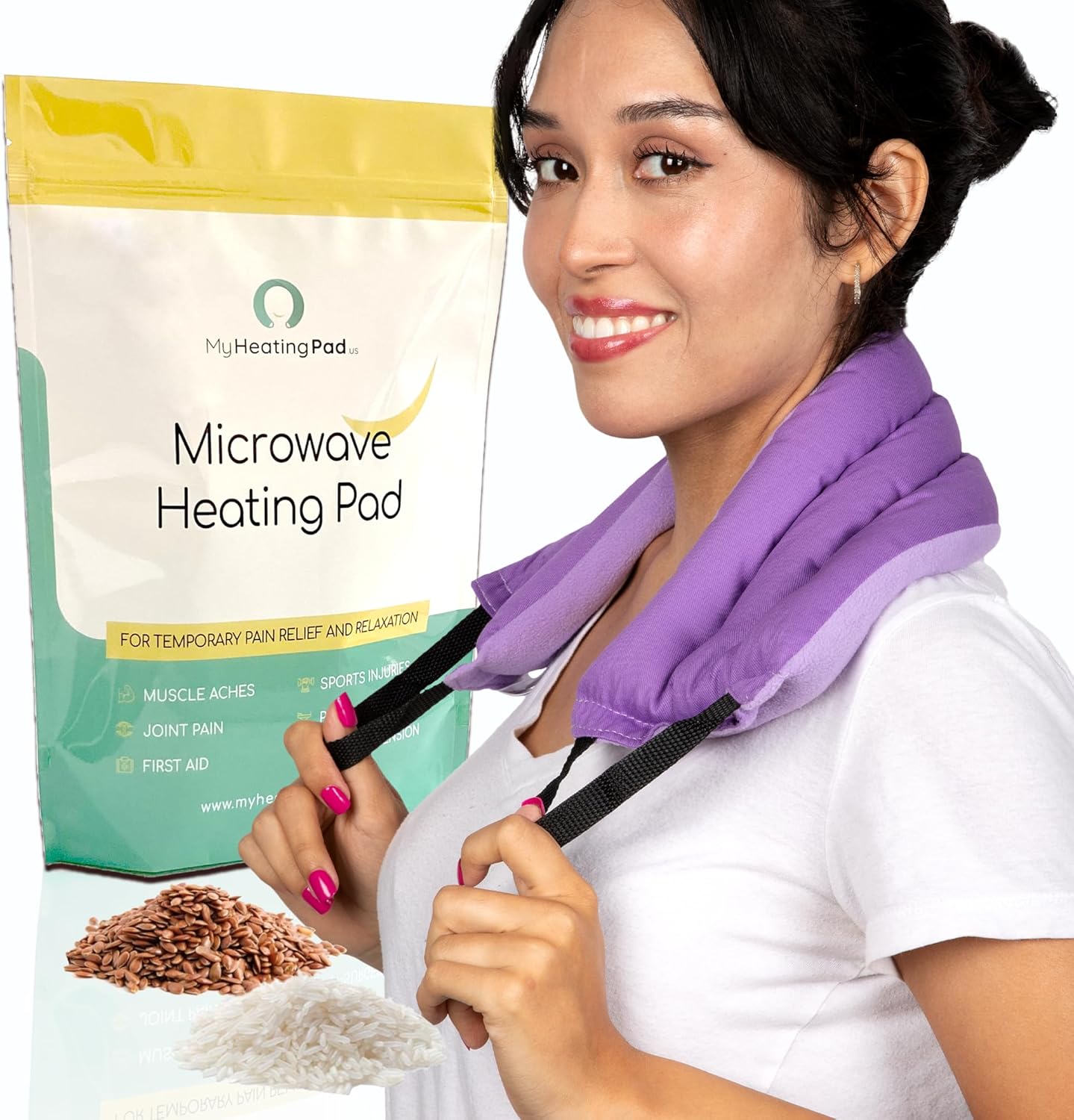 Microwavable Heating Pads for Lower Back, Neck, and Shoulder Pain Relief - Moist Microwave Heating Pad for Muscles and Joints - Microwave Hot Pack Heat Pad for Cramps - 1 Heat Pack Purple