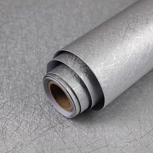 Abyssaly Grey Peel and Stick Wallpaper, Embossed Self Adhesive Silver Gray by Abyssaly