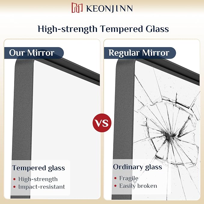 Keonjinn Black Bathroom Mirrors - Image 4