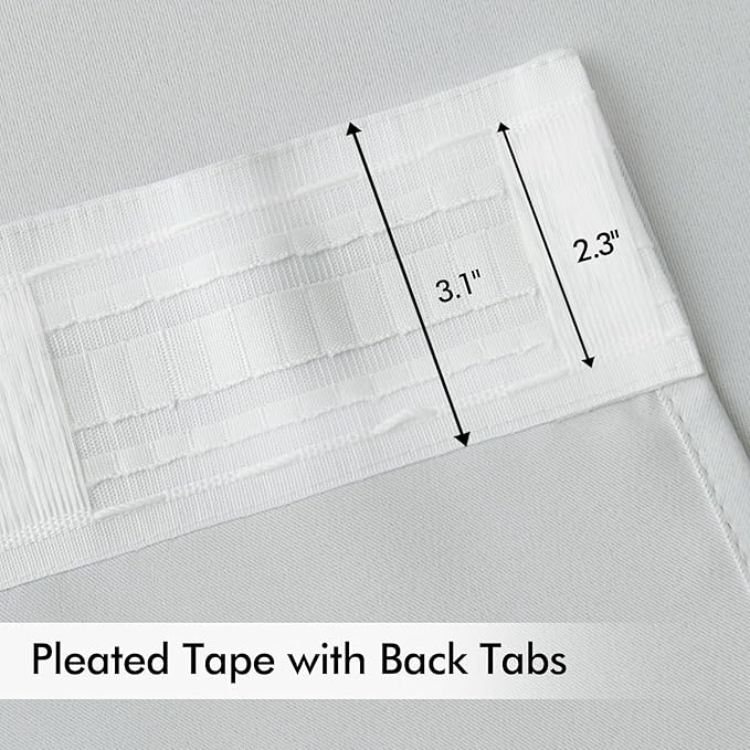 MIULEE Back Tab Light Blocking Curtains 96 Inch Long 2 Panels Set - Image 4
