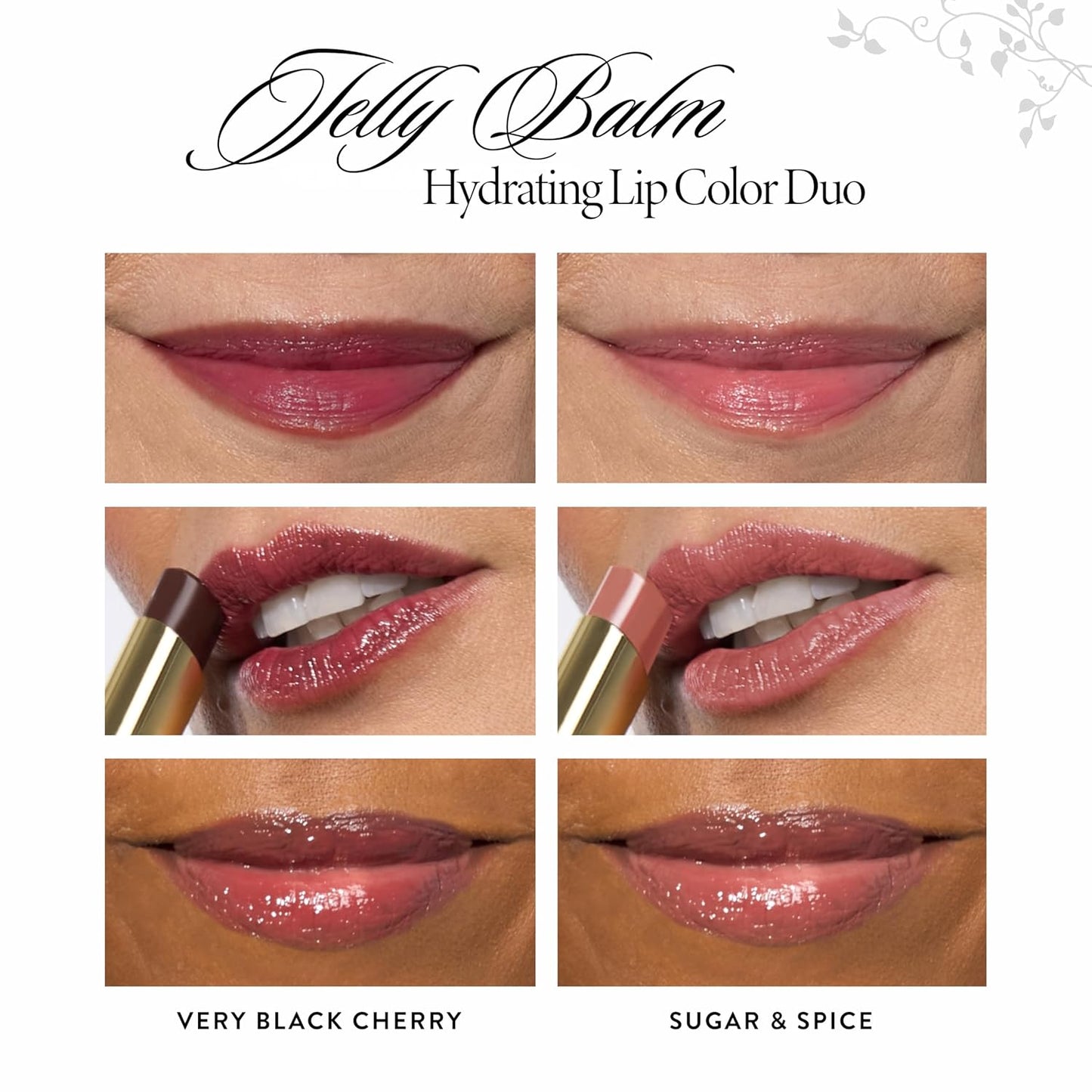 LAURA GELLER NEW YORK Jelly Balm Hydrating Lip Color Duo - Very Black Cherry + Sugar & Spice - Holiday 2024