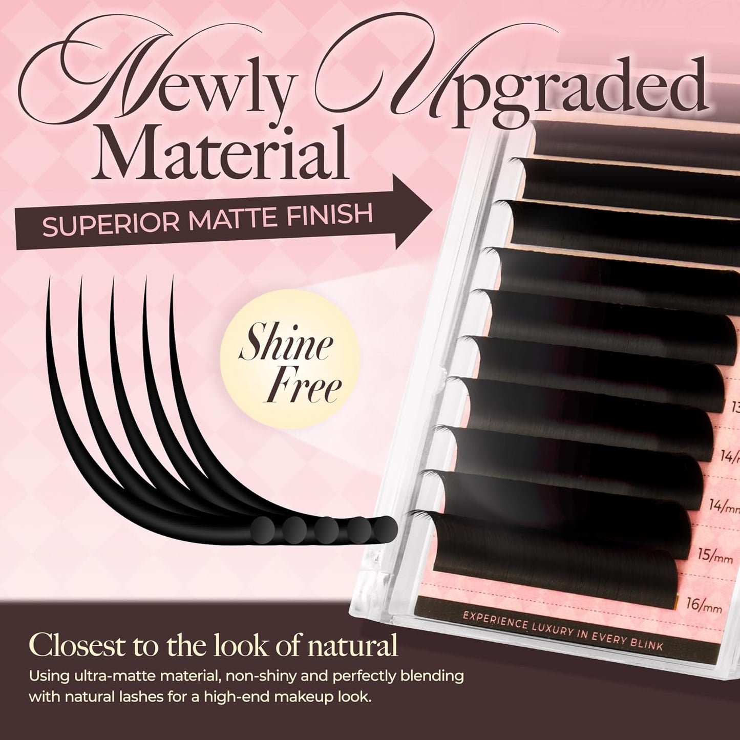 LASHVIEW Classic Lash Extensions 0.03-0.20 J/B/L/C/CC/D Curl 8-16mm Mixed & Single Length Tray, Soft Matte Dark Professional Eyelashes Extension(0.10 CC 8-16mm)