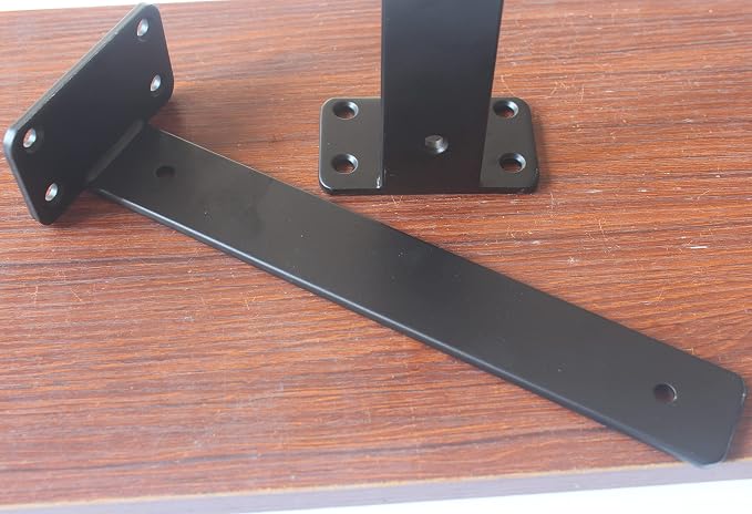 4 Pack - 14 inch Black Hidden L Shelf Bracket Iron Floating Shelf Brackets - Image 6