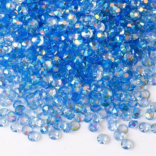 3000 Pieces SS12 3mm Flatback Rhinestones AB Clear Round Gems Crystals for Nail Art DIY Crafts Clothes Shoes Bags （Transparent Light Sapphire AB）