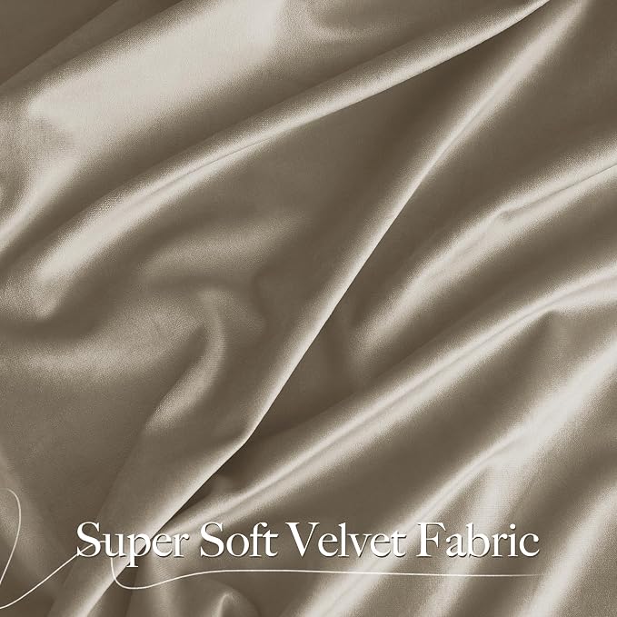 NICETOWN Living Room Camel Velvet 102 inches Long Curtains, Sound and Sunlight - Image 3