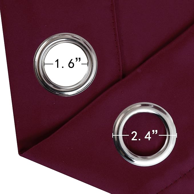 LEMOMO Burgundy Red Blackout Curtains/42 x 72 Inch/Set of 2 Panels Room - Image 6
