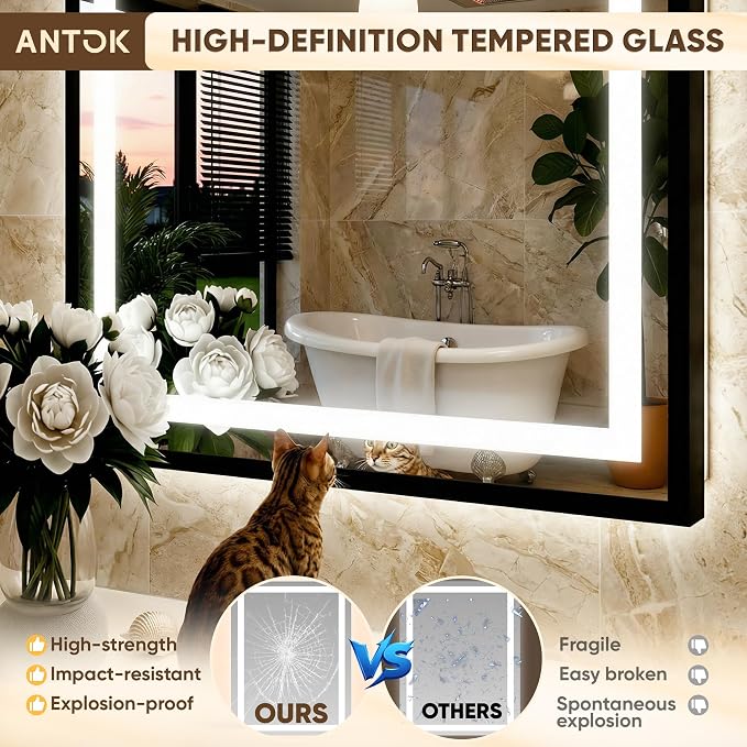 Antok 48X32 LED Bathroom Mirror - Image 4